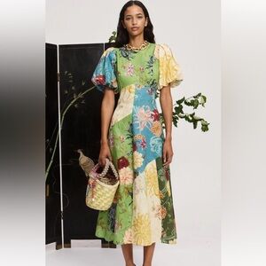 Floral Patchwork Midi Dress